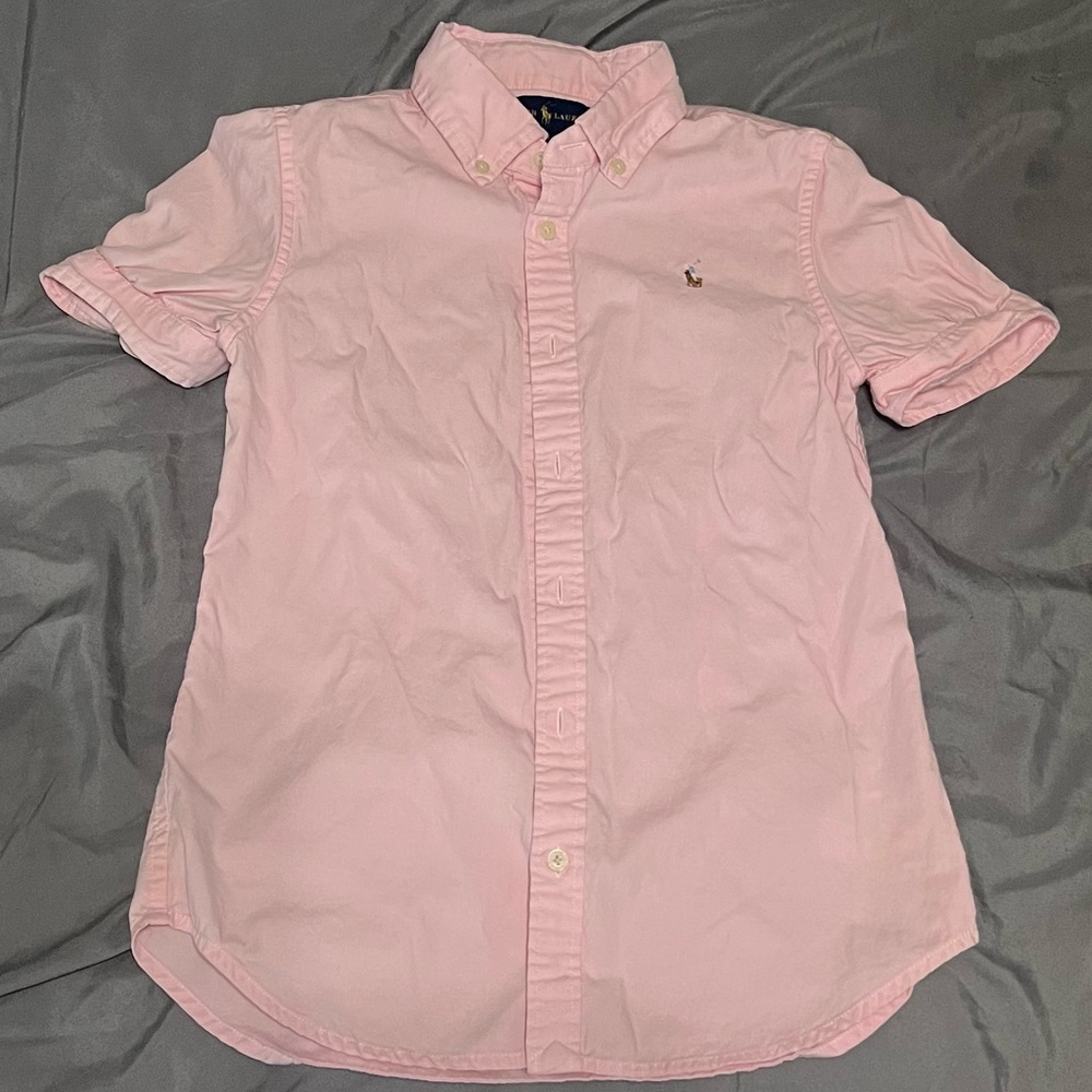 Polo Ralph Lauren Big Girl Solid Light Pink Oxford in size 10